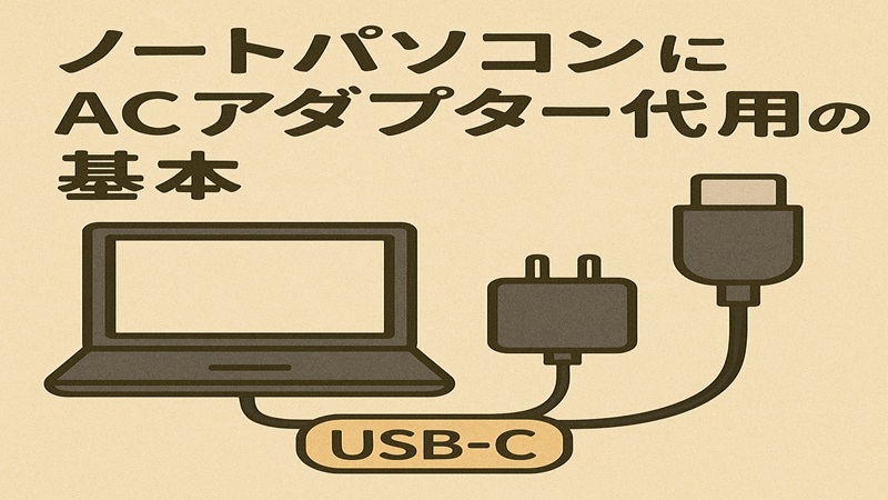 ノートパソコンACアダプター代用の基本