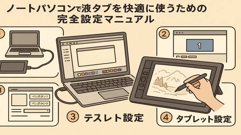 ノートパソコンで液タブを快適に使うための完全設定マニュアル