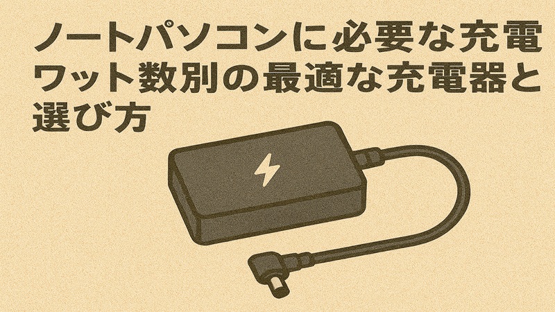ノートパソコンに必要な充電ワット数別の最適な充電器と選び方