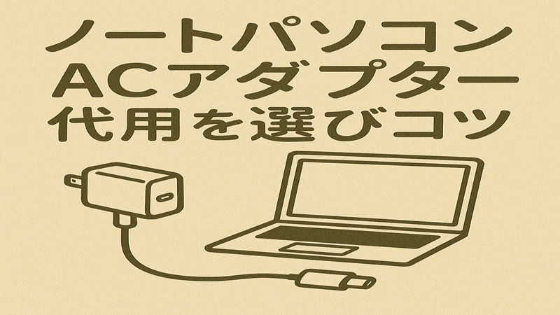 ノートパソコンのACアダプターの代用を選びコツ