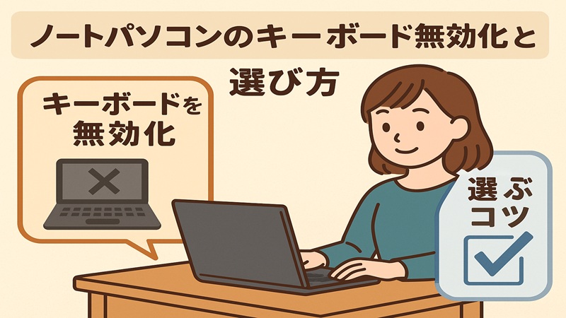 ノートパソコンのキーボード無効化と選び方