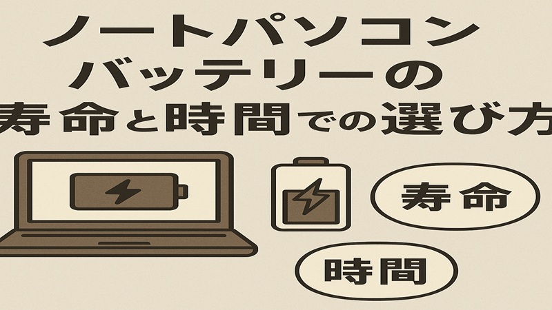 ノートパソコンのバッテリーの寿命と時間での選び方