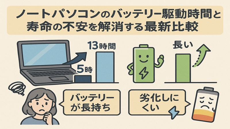 ノートパソコンのバッテリー駆動時間と寿命の基本