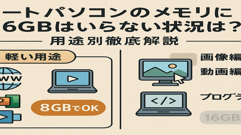 ノートパソコンのメモリに16gbはいらない状況は？用途別徹底解説