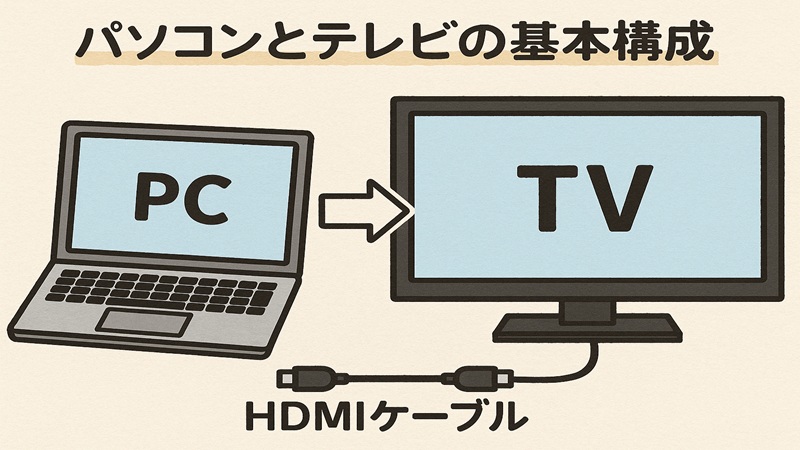 パソコンとテレビの基本構成