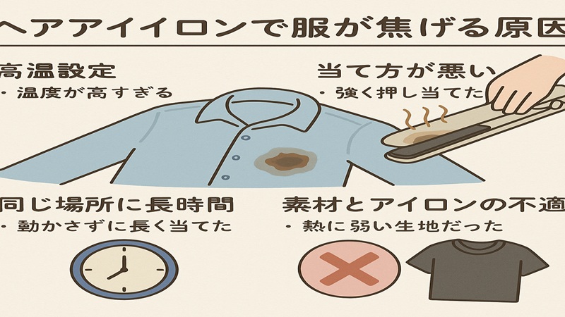 ヘアアイロンで服が焦げる原因