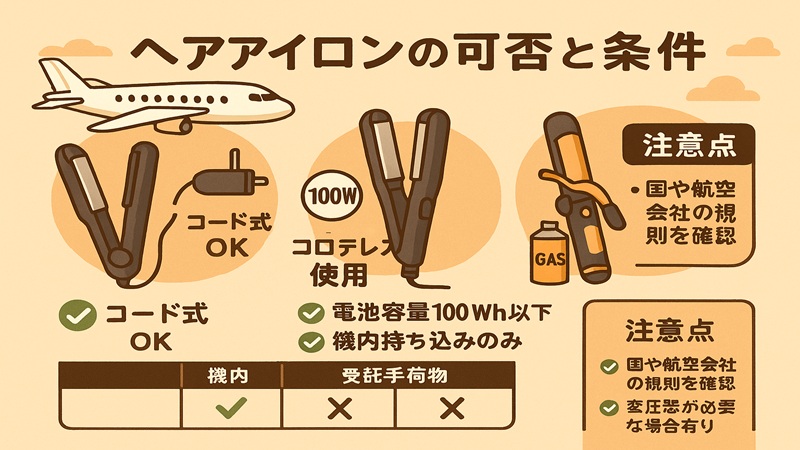 ヘアアイロンの可否と条件