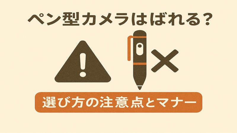 ペン型カメラがばれる？選び方の注意点とマナー