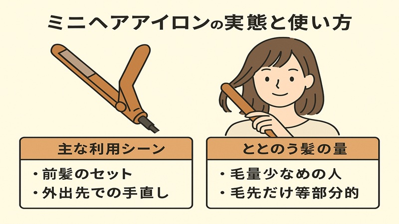 ミニヘアアイロンの実態と使い方