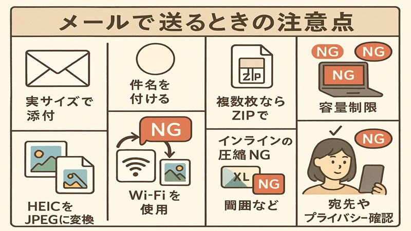 メールで送るときの注意点