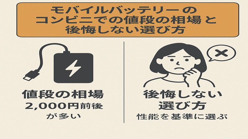 モバイルバッテリーのコンビニでの値段の相場と後悔しない選び方
