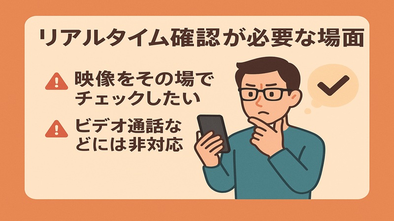 リアルタイム確認が必要な場面