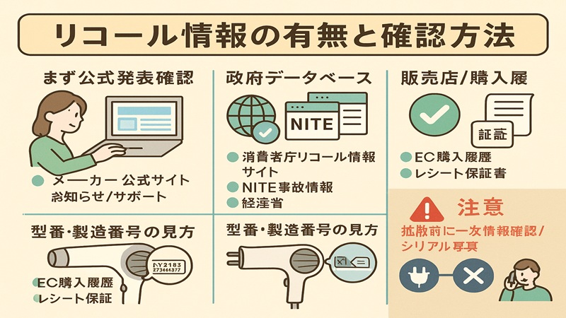 リコール情報の有無と確認方法