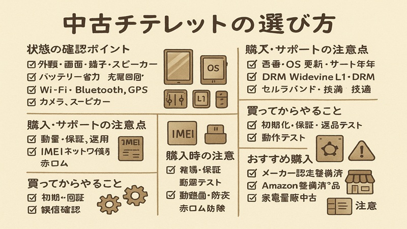 中古タブレットの選び方