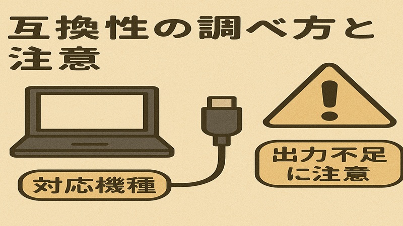 互換性の調べ方と注意
