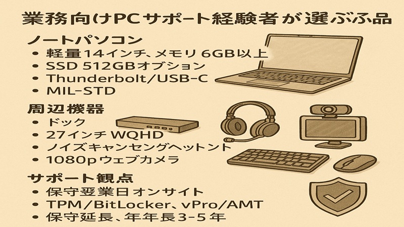 企業向けPCサポート経験者が選ぶおすすめ品