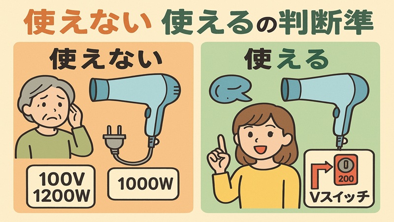 使えない 使えるの判断基準