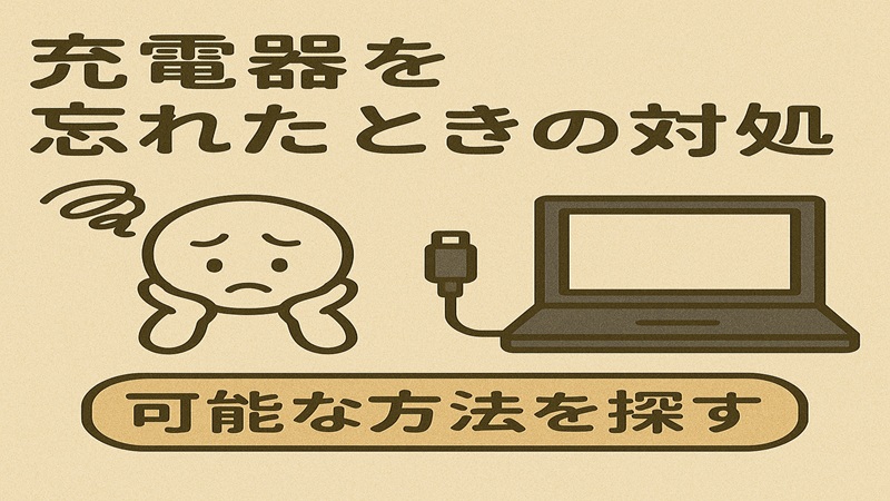 充電器を忘れたときの対処