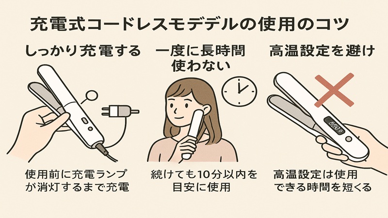 充電式コードレスモデルの使い方のコツ