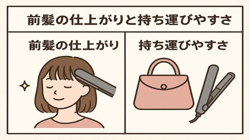 前髪の仕上がりと持ち運びやすさ