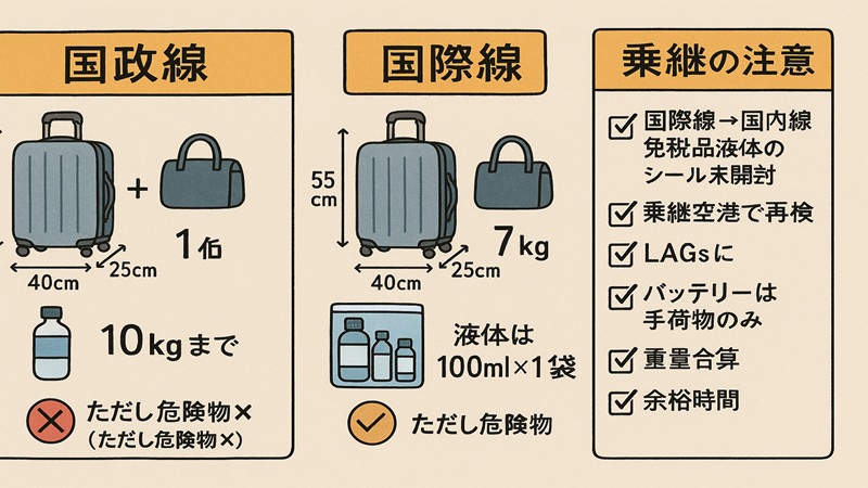 国内線との違いと乗継注意