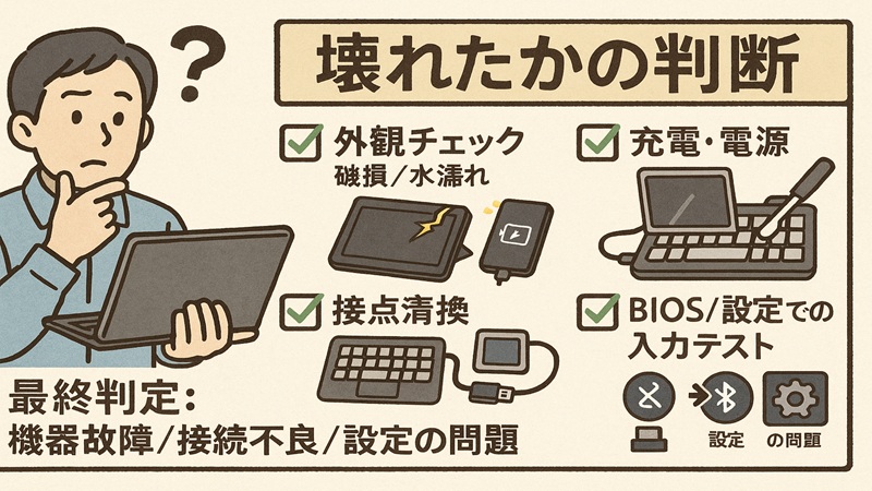 壊れたかの判断
