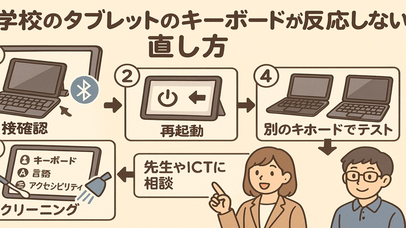 学校のタブレットのキーボードが反応しない！直し方
