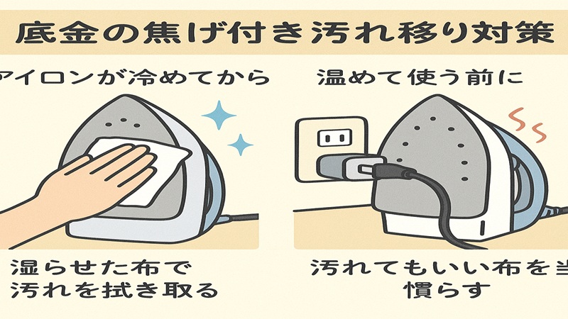 底金の焦げ付き汚れ移り対策