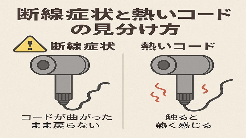 断線症状と熱いコードの見分け方
