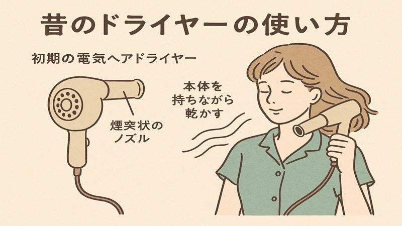 昔のドライヤーの使い方