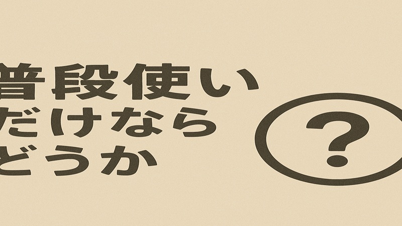 普段使いだけならどうか