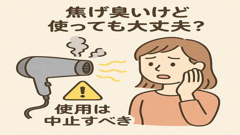 焦げ臭いけど使っても大丈夫？