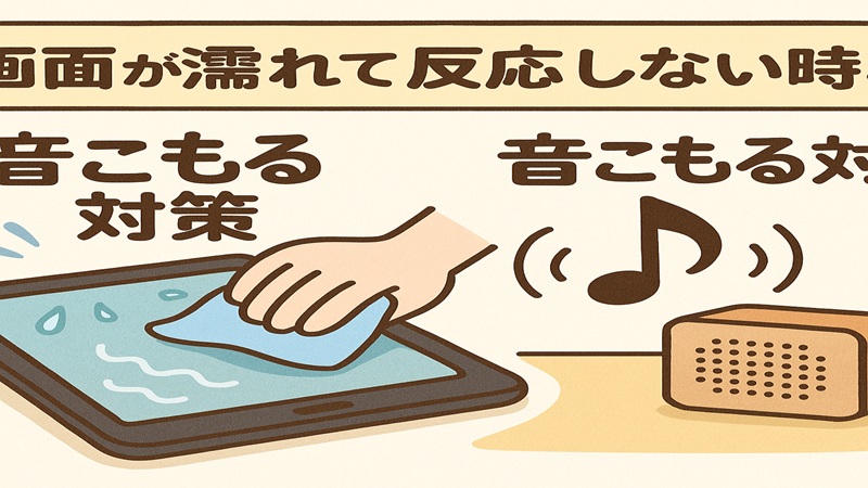 画面が濡れて反応しない時の音こもる対策
