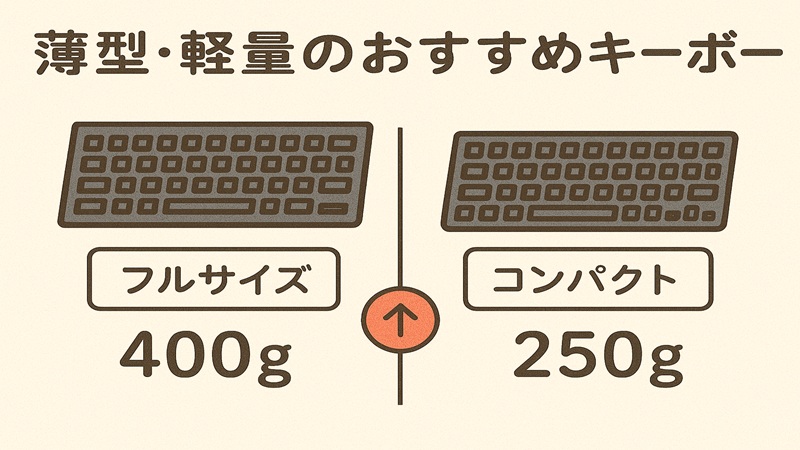 薄型軽量のおすすめキーボード比較