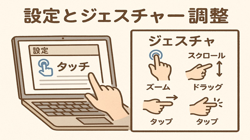 設定とジェスチャー調整