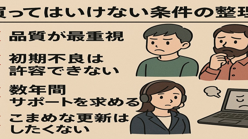 買っては いけない条件の整理