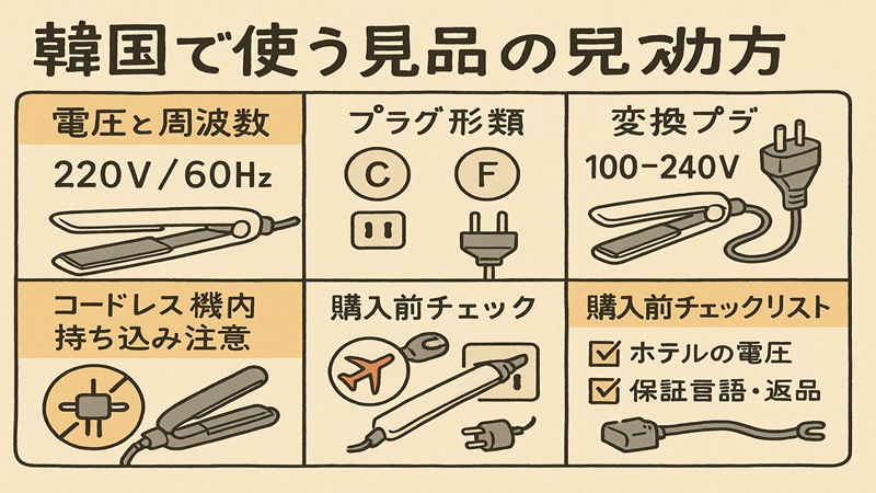 韓国で使う製品の選び方