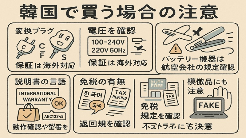 韓国で買う場合の注意