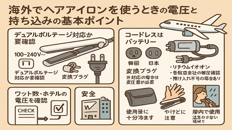 韓国のヘアアイロンの持ち込みと電圧について