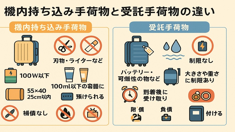 預ける荷物との違いを整理