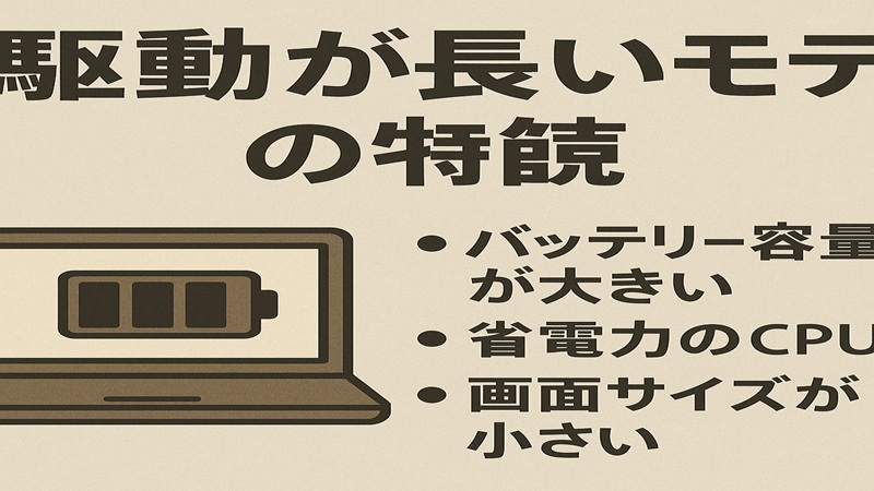 駆動が長いモデルの特徴