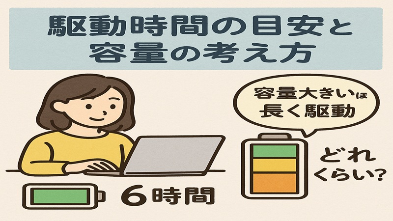 駆動の目安と容量の考え方