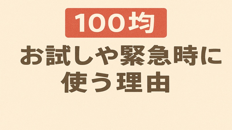 100均のものはお試しや緊急時に使う理由