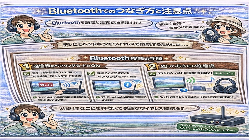 Bluetoothでのつなぎ方と注意点
