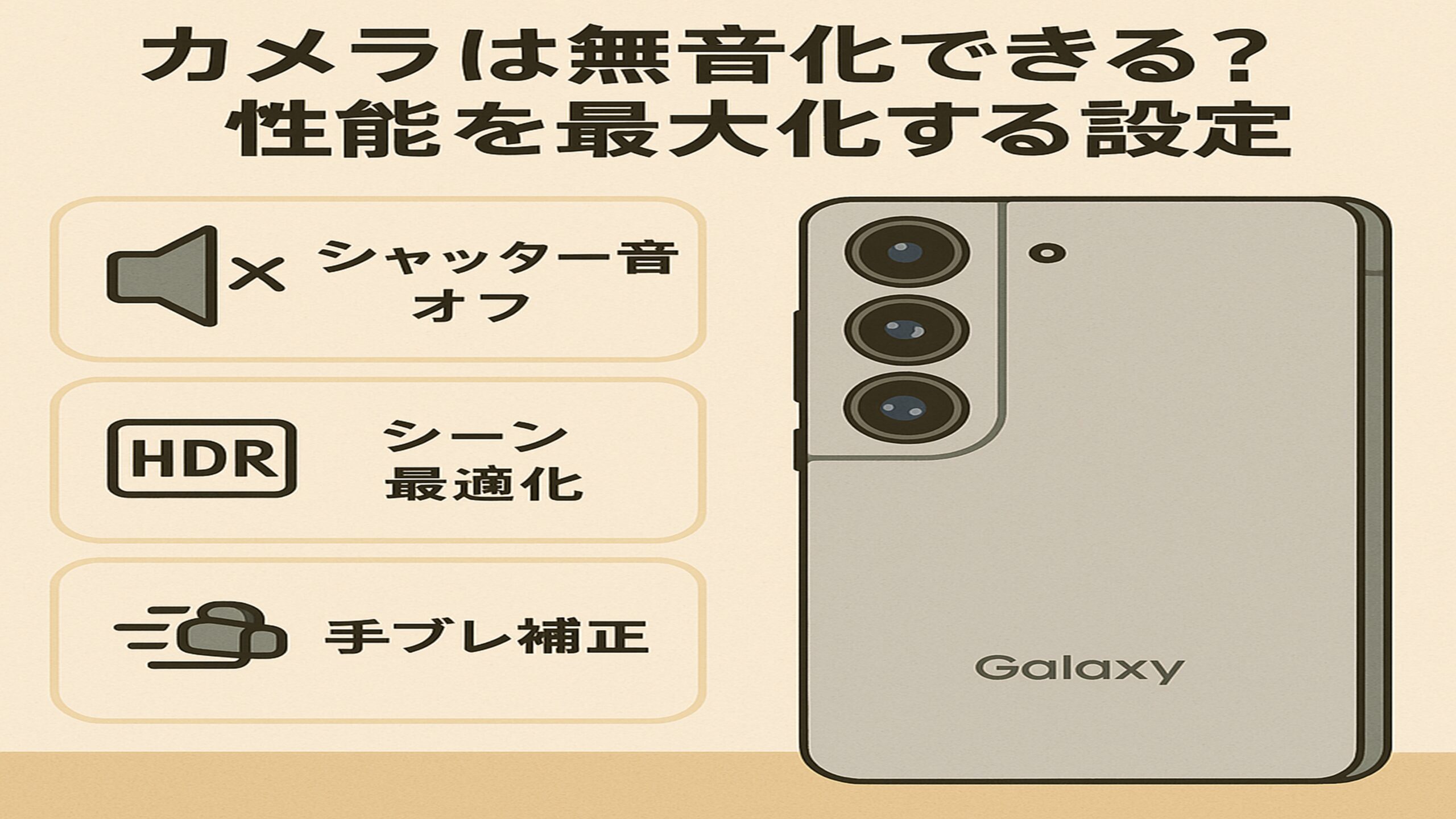 Galaxyのカメラは無音化できる？性能を最大化する設定と機種 