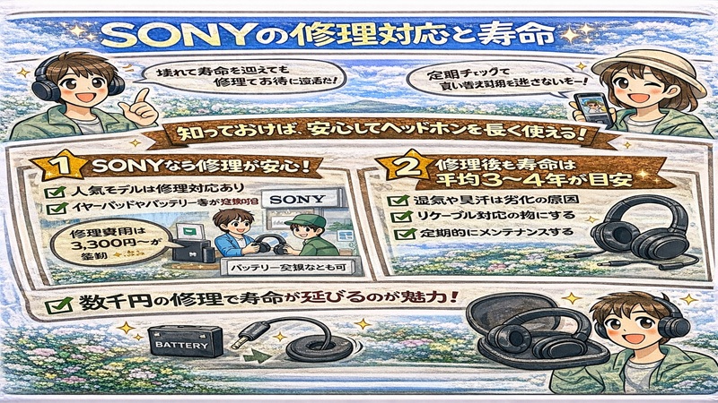 SONYの修理対応と寿命