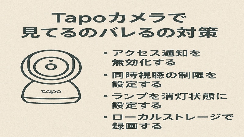 Tapoカメラで見てるのバレるの対策
