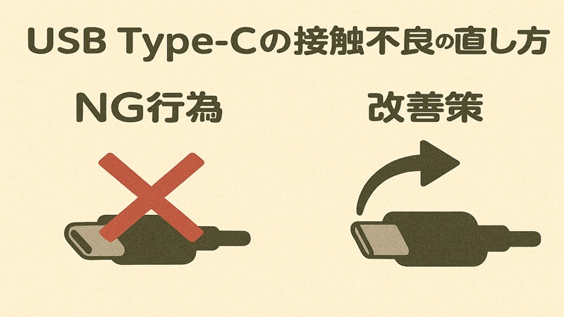USB Type-Cの接触不良の直し方の正解は？NG行為と改善策