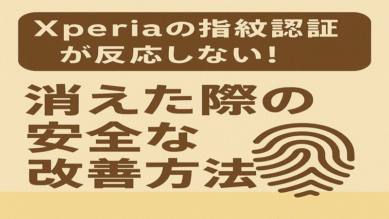 Xperiaの指紋認証が反応しない！消えた際の安全な改善方法