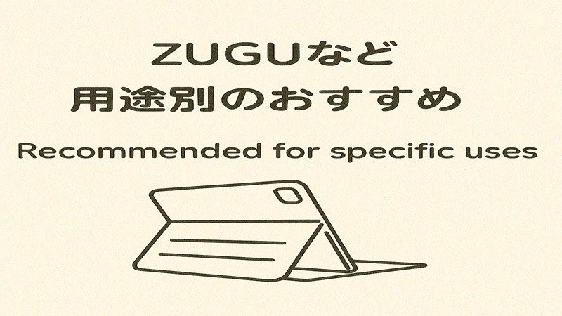 ZUGUなど用途別のおすすめ